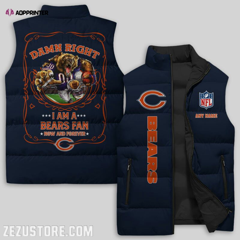 Chicago Bears NFL Sleeveless Puffer Jacket Custom For Fans Gifts Chicago Bears NFL Sleeveless Puffer Jacket Custom For Fans Gifts