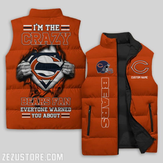 Chicago Bears NFL Sleeveless Puffer Jacket Custom For Fans Gifts