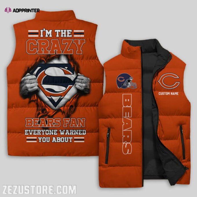 Chicago Bears NFL Sleeveless Puffer Jacket Custom For Fans Gifts