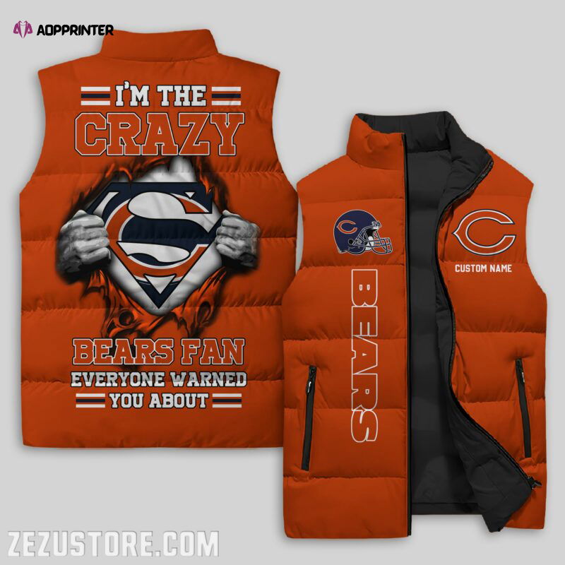 Chicago Bears NFL Sleeveless Puffer Jacket Custom For Fans Gifts Chicago Bears NFL Sleeveless Puffer Jacket Custom For Fans Gifts