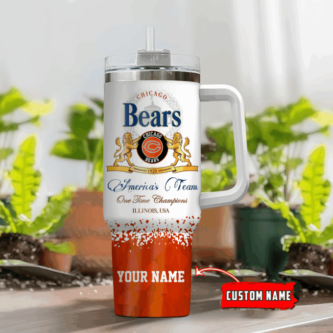 Chicago Bears Personalized NFL Champions Modelo 40oz Stanley Tumbler Gift for Fans