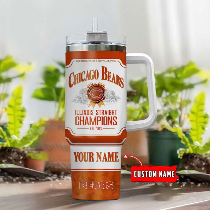 Chicago Bears Personalized The World’s No 1 Football Team NFL Jim Beam 40oz Stanley Tumbler Gift for Fans