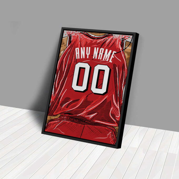 Chicago Bulls Jersey Personalized Jersey NBA Custom Name and Number Canvas Wall Art Home Decor Framed Poster Man Cave Gift