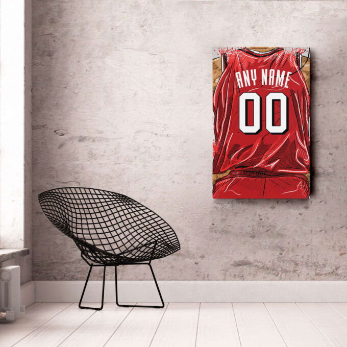 Chicago Bulls Jersey Personalized Jersey NBA Custom Name and Number Canvas Wall Art Home Decor Framed Poster Man Cave Gift