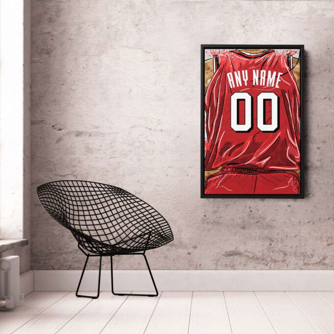 Chicago Bulls Jersey Personalized Jersey NBA Custom Name and Number Canvas Wall Art Home Decor Framed Poster Man Cave Gift