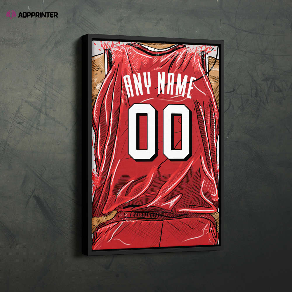 Chicago Bulls Jersey Personalized Jersey NBA Custom Name and Number Canvas Wall Art Home Decor Framed Poster Man Cave Gift Chicago Bulls Jersey Personalized Jersey NBA Custom Name and Number Canvas Wall Art Home Decor Framed Poster Man Cave Gift