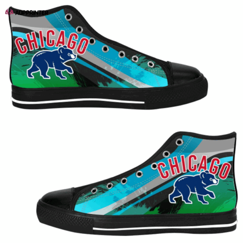 Cart 1 Chicago Cubs MLB Baseball Custom Canvas High Top Shoes