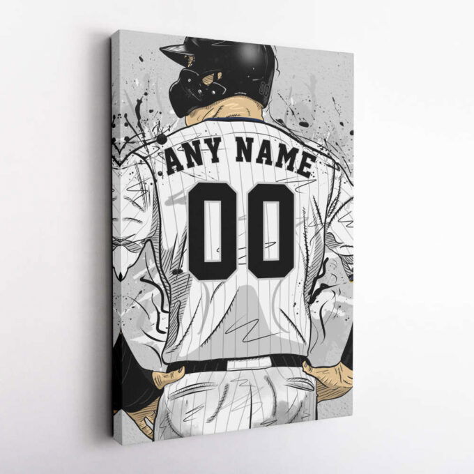 Chicago White Sox Jersey MLB Personalized Jersey Custom Name and Number Canvas Wall Art Home Decor Framed Poster Man Cave Gift