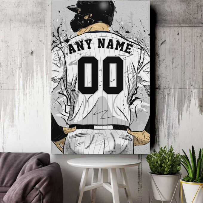 Chicago White Sox Jersey MLB Personalized Jersey Custom Name and Number Canvas Wall Art Home Decor Framed Poster Man Cave Gift
