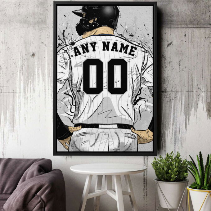 Chicago White Sox Jersey MLB Personalized Jersey Custom Name and Number Canvas Wall Art Home Decor Framed Poster Man Cave Gift