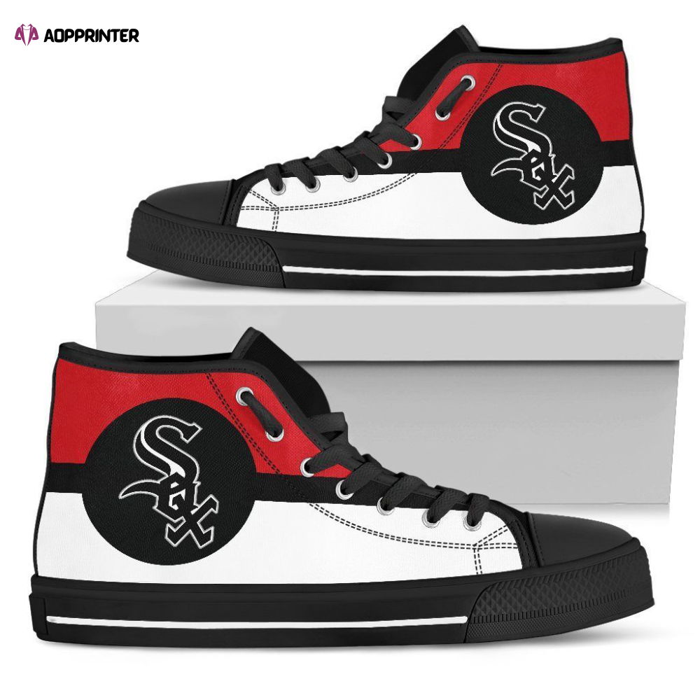 Chicago White Sox MLB Baseball Custom Canvas High Top Shoes Chicago White Sox MLB Baseball Custom Canvas High Top Shoes