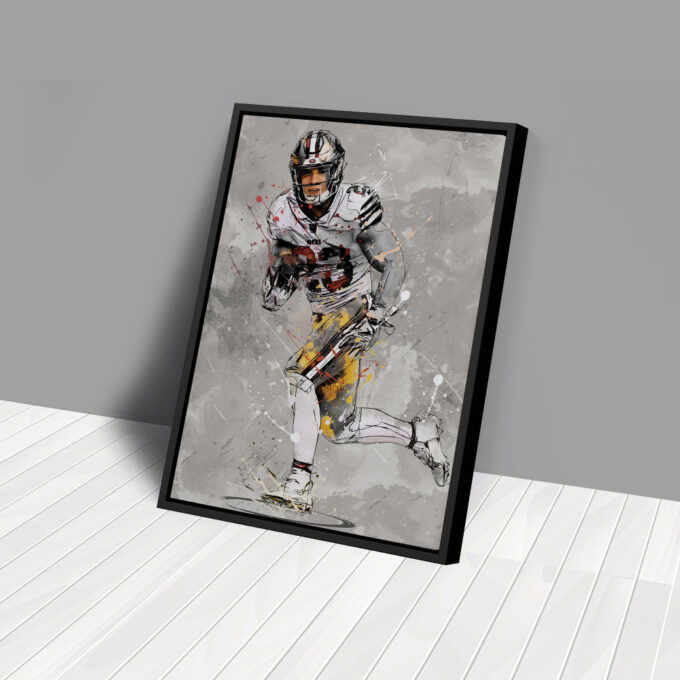 Christian McCaffrey Poster San Francisco 49ers NFL Canvas Wall Art Home Decor Framed Poster Man Cave Gift