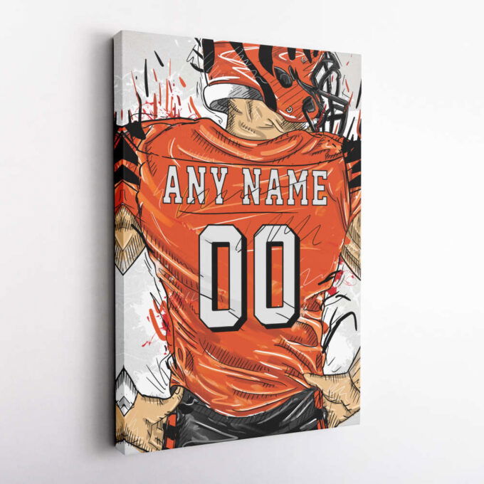Cincinnati Bengals Jersey Personalized Jersey NFL Custom Name and Number Canvas Wall Art Home Decor Framed Poster Man Cave Gift