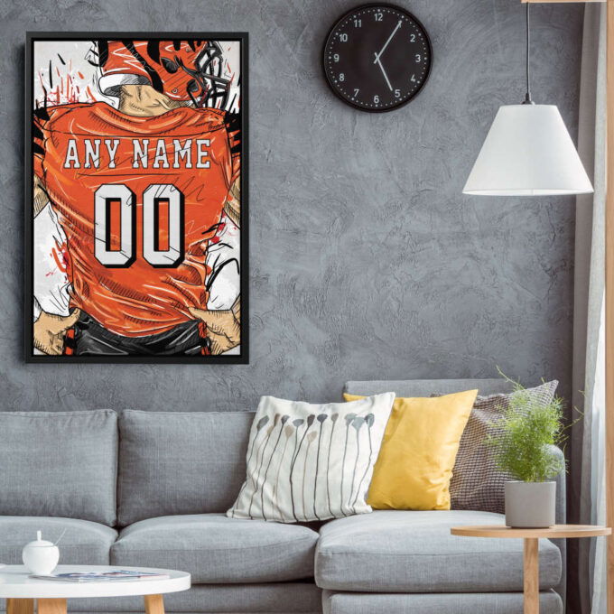 Cincinnati Bengals Jersey Personalized Jersey NFL Custom Name and Number Canvas Wall Art Home Decor Framed Poster Man Cave Gift