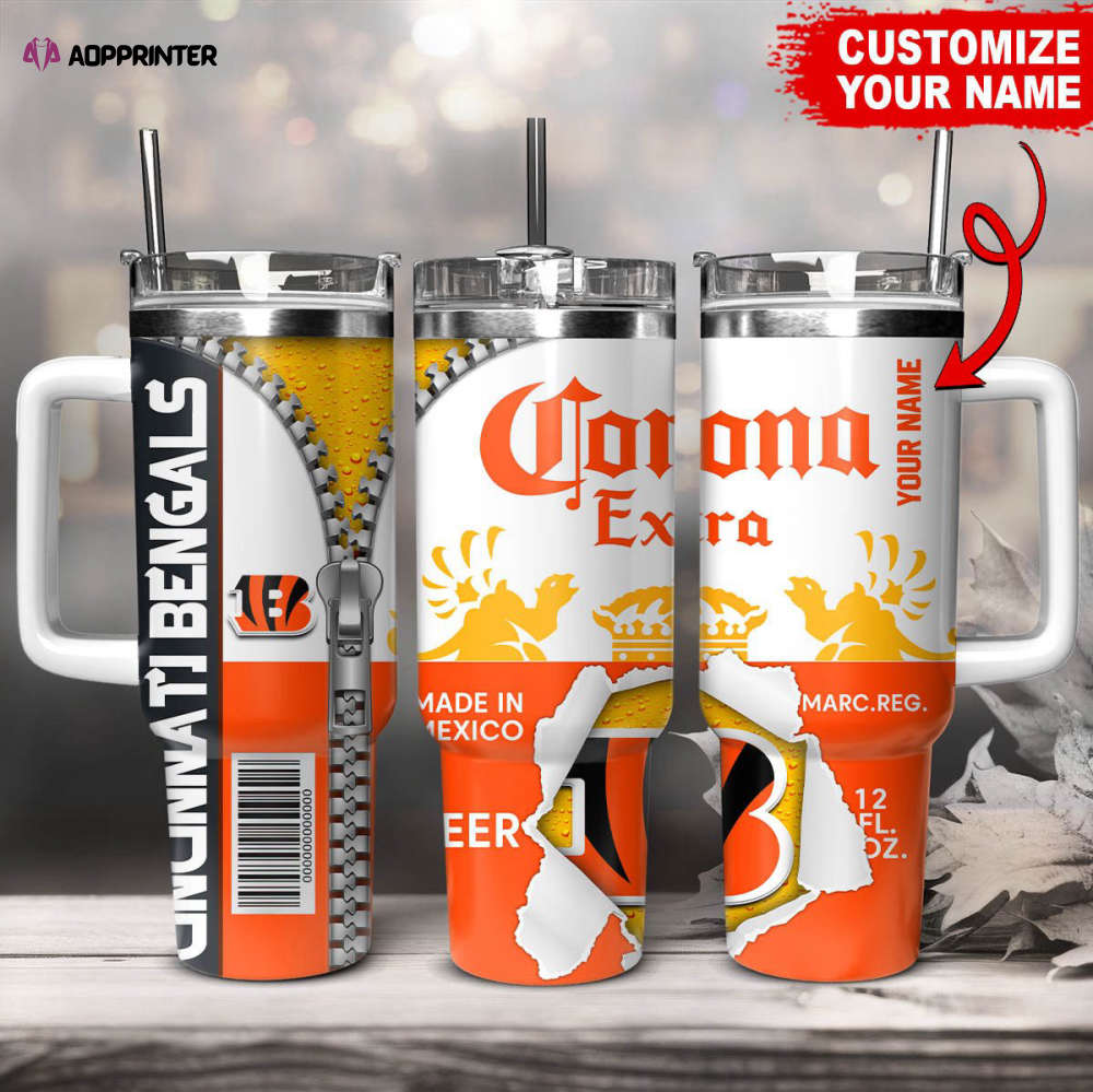 Cincinnati Bengals NFL Corona Extra Personalized Stanley Tumbler 40Oz Gift for Fans Cincinnati Bengals NFL Corona Extra Personalized Stanley Tumbler 40Oz Gift for Fans
