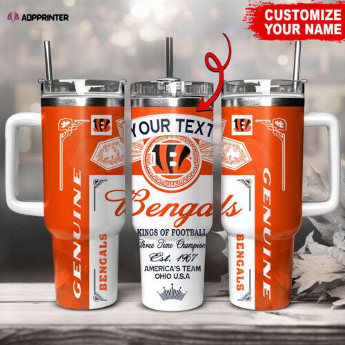 Cart 10 Cincinnati Bengals NFL Kings Of Football Custom Your Text Stanley Tumbler 40Oz Gift for Fans