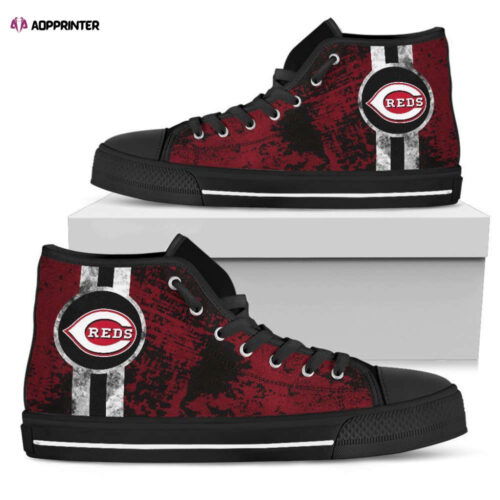 Cart 7 Cincinnati Reds MLB Baseball Custom Canvas High Top Shoes