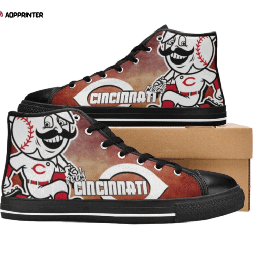 Cincinnati Reds MLB Baseball Custom Canvas High Top Shoes
