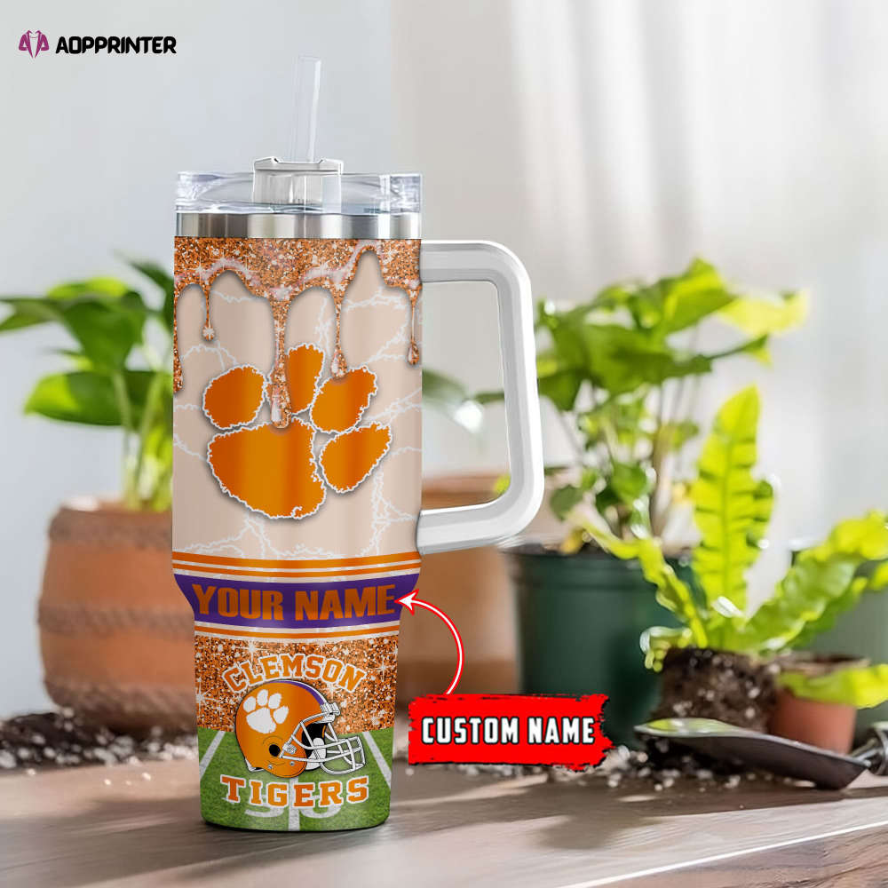 Clemson Tigers NCAA Personalized Stanley Tumbler 40oz Gift for Fans Clemson Tigers NCAA Personalized Stanley Tumbler 40oz Gift for Fans