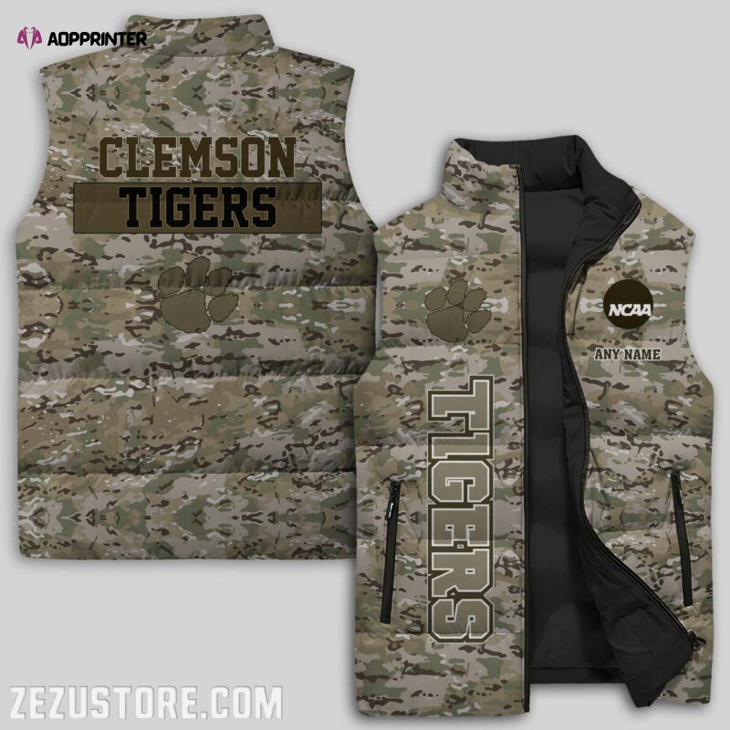 Clemson Tigers NCAA Sleeveless Puffer Jacket Custom For Fans Gifts Clemson Tigers NCAA Sleeveless Puffer Jacket Custom For Fans Gifts