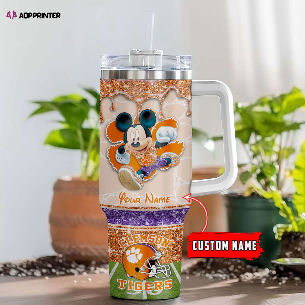 Clemson Tigers NCAA Style Personalized Stanley Tumbler 40oz Gift for Fans Clemson Tigers NCAA Style Personalized Stanley Tumbler 40oz Gift for Fans