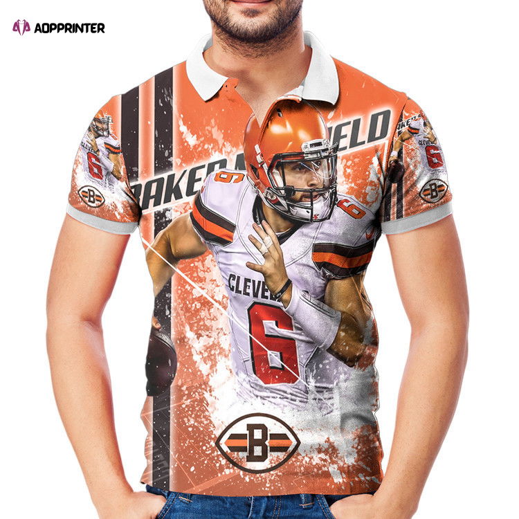 Cleveland Browns Baker Mayfield 06 v3 3D Gift for Fans Polo Shirt Cleveland Browns Baker Mayfield 06 v3 3D Gift for Fans Polo Shirt
