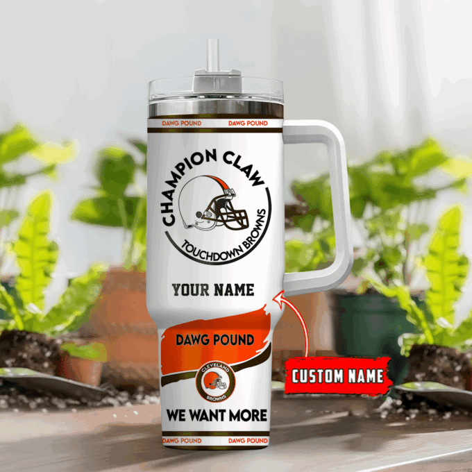 Cleveland Browns Champion Claw NFL Personalized Stanley Tumbler 40Oz Gift for Fans