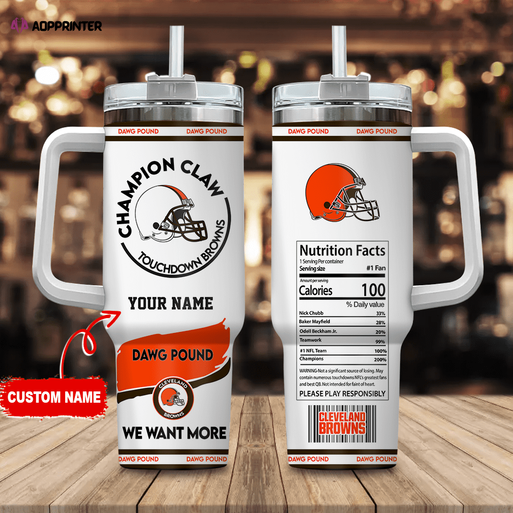 Cleveland Browns Champion Claw NFL Personalized Stanley Tumbler 40Oz Gift for Fans Cleveland Browns Champion Claw NFL Personalized Stanley Tumbler 40Oz Gift for Fans