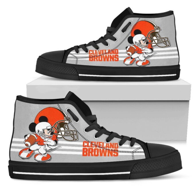 Cleveland Browns High Top Shoes Custom Mickey For Fans