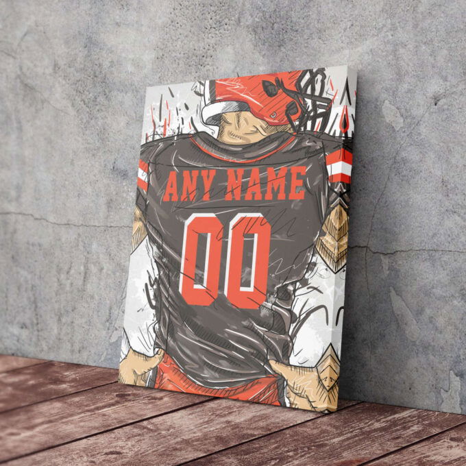 Cleveland Browns Jersey Personalized Jersey NFL Custom Name and Number Canvas Wall Art Home Decor Framed Poster Man Cave Gift