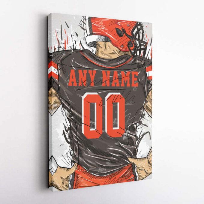 Cleveland Browns Jersey Personalized Jersey NFL Custom Name and Number Canvas Wall Art Home Decor Framed Poster Man Cave Gift