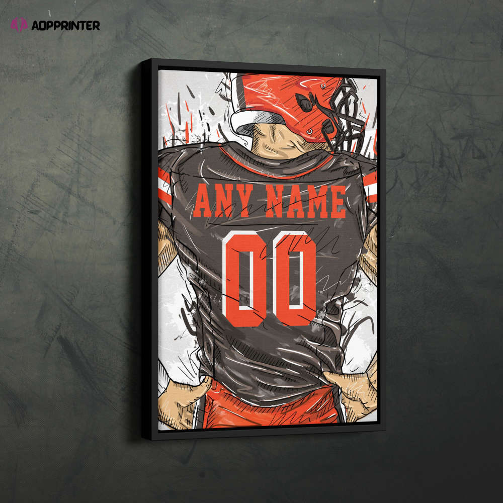 Cleveland Browns Jersey Personalized Jersey NFL Custom Name and Number Canvas Wall Art Home Decor Framed Poster Man Cave Gift Cleveland Browns Jersey Personalized Jersey NFL Custom Name and Number Canvas Wall Art Home Decor Framed Poster Man Cave Gift