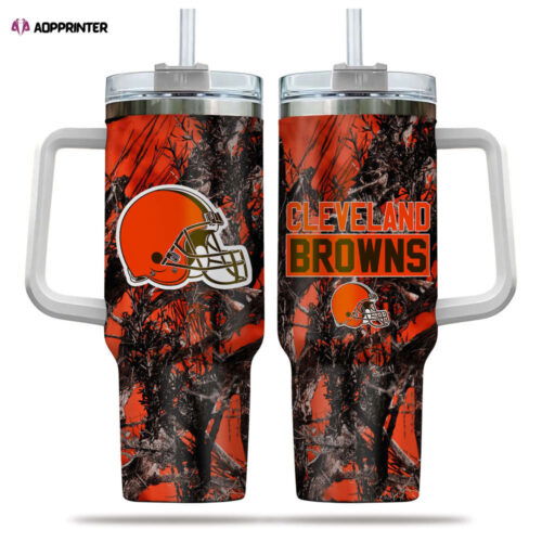 Cart 6 Cleveland Browns NFL Hunting Personalized Stanley Tumbler 40oz Gift for Fans