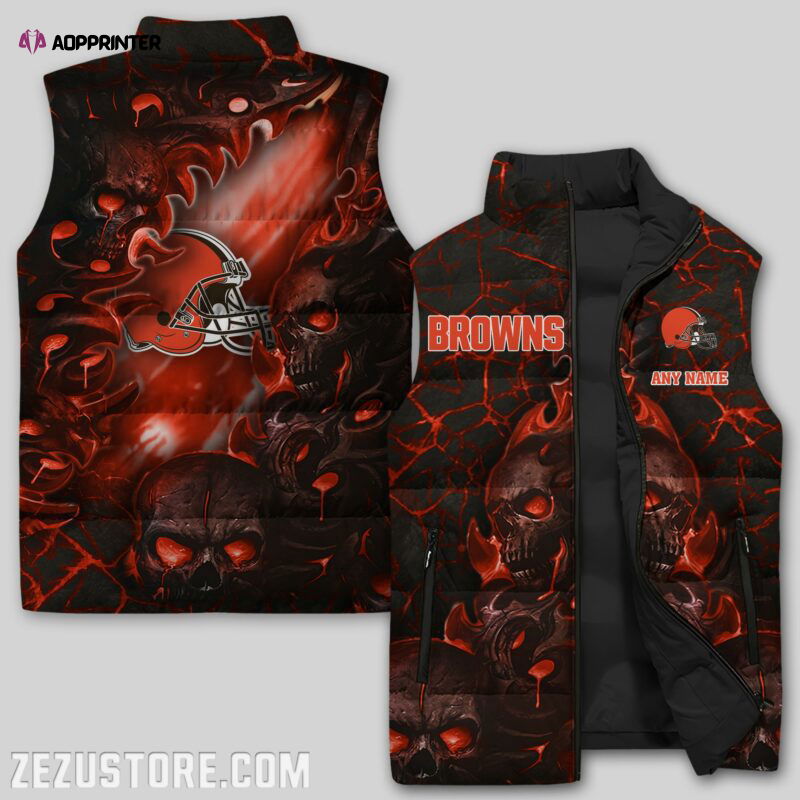 Cleveland Browns NFL Sleeveless Puffer Jacket Custom For Fans Gifts Cleveland Browns NFL Sleeveless Puffer Jacket Custom For Fans Gifts
