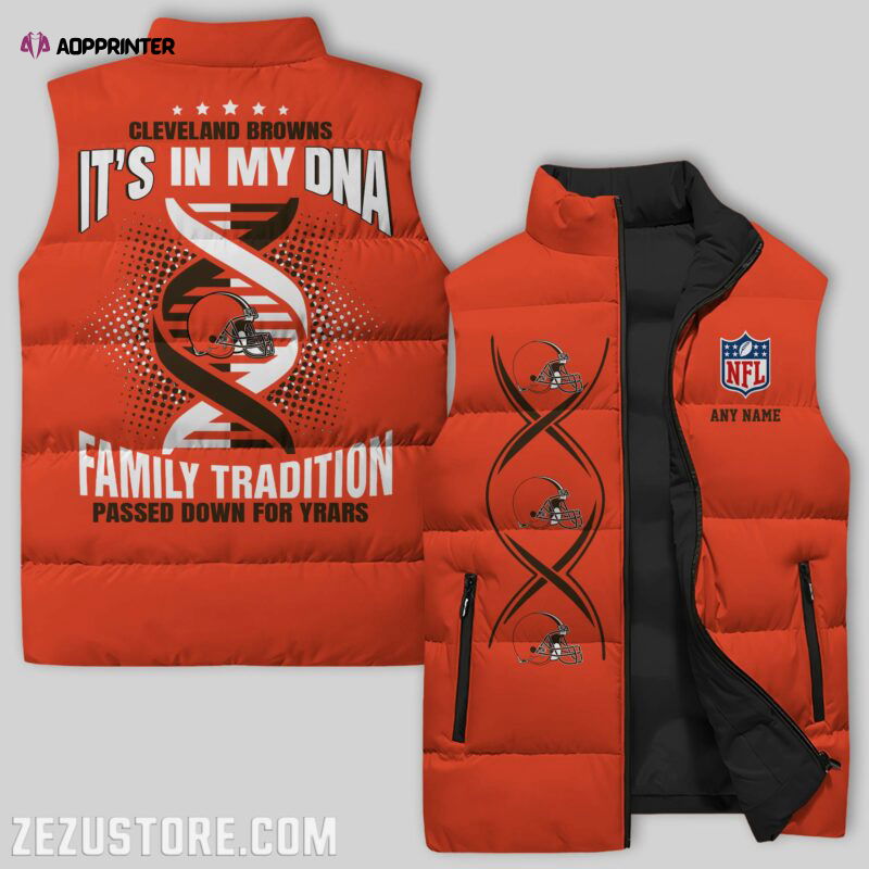 Cleveland Browns NFL Sleeveless Puffer Jacket Custom For Fans Gifts Cleveland Browns NFL Sleeveless Puffer Jacket Custom For Fans Gifts
