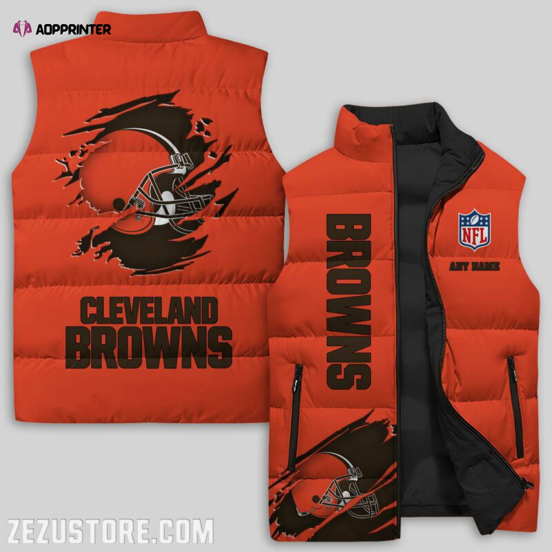 Cleveland Browns NFL Sleeveless Puffer Jacket Custom For Fans Gifts Cleveland Browns NFL Sleeveless Puffer Jacket Custom For Fans Gifts