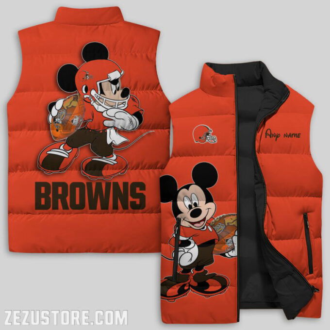 Cleveland Browns NFL Sleeveless Puffer Jacket Custom For Fans Gifts