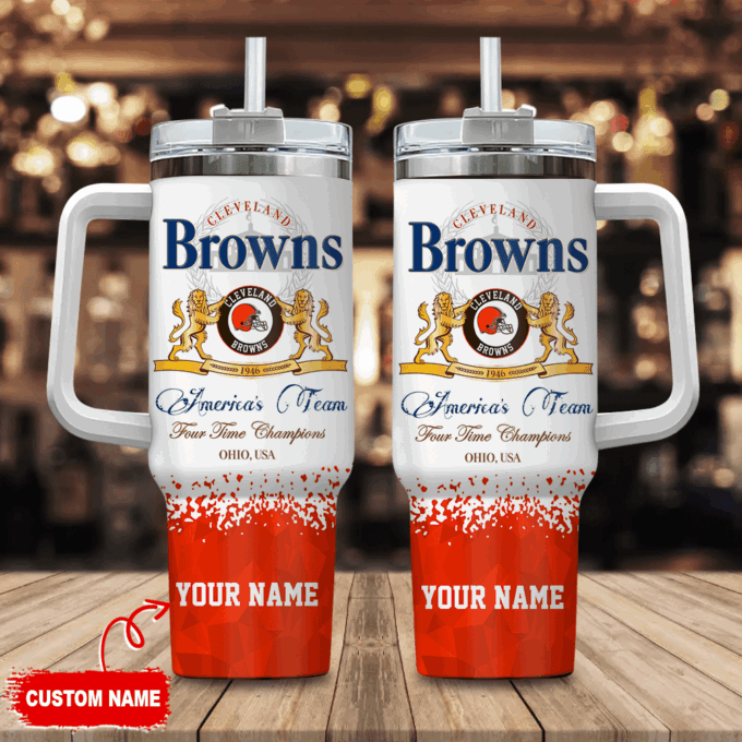 Cleveland Browns Personalized NFL Champions Modelo 40oz Stanley Tumbler Gift for Fans