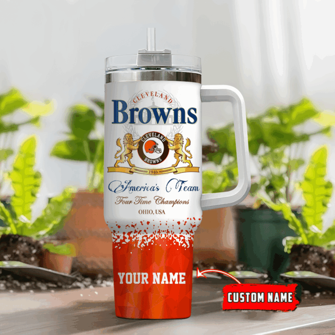 Cleveland Browns Personalized NFL Champions Modelo 40oz Stanley Tumbler Gift for Fans
