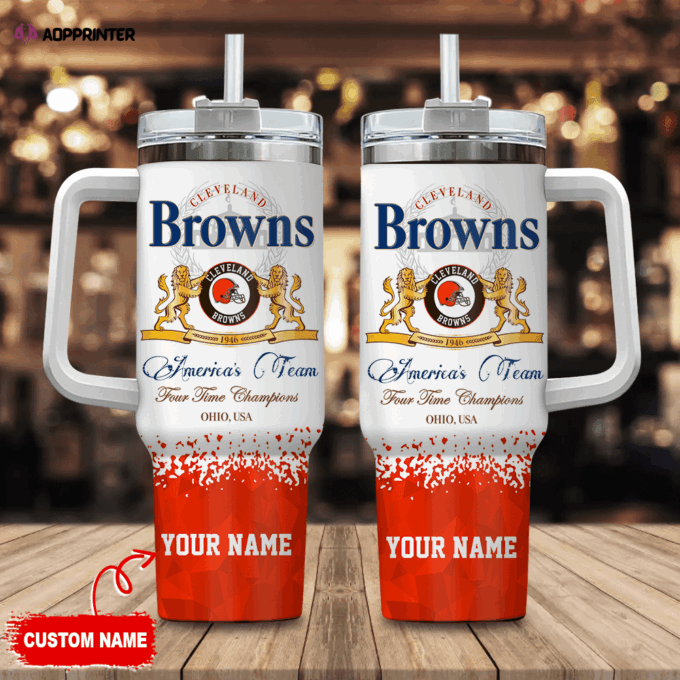 Cleveland Browns Personalized NFL Champions Modelo 40oz Stanley Tumbler Gift for Fans