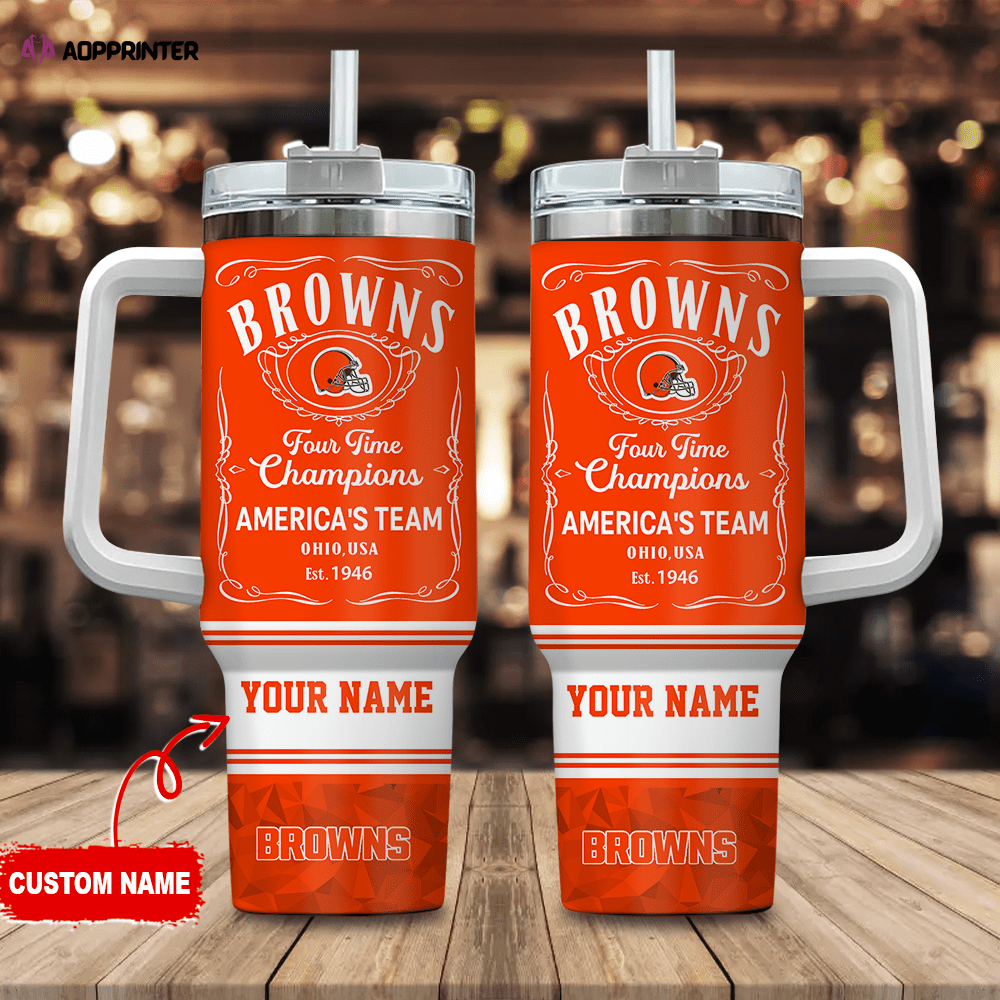 Cleveland Browns Personalized NFL Jack Daniel’s 40oz Stanley Tumbler Gift for Fans Cleveland Browns Personalized NFL Jack Daniel’s 40oz Stanley Tumbler Gift for Fans