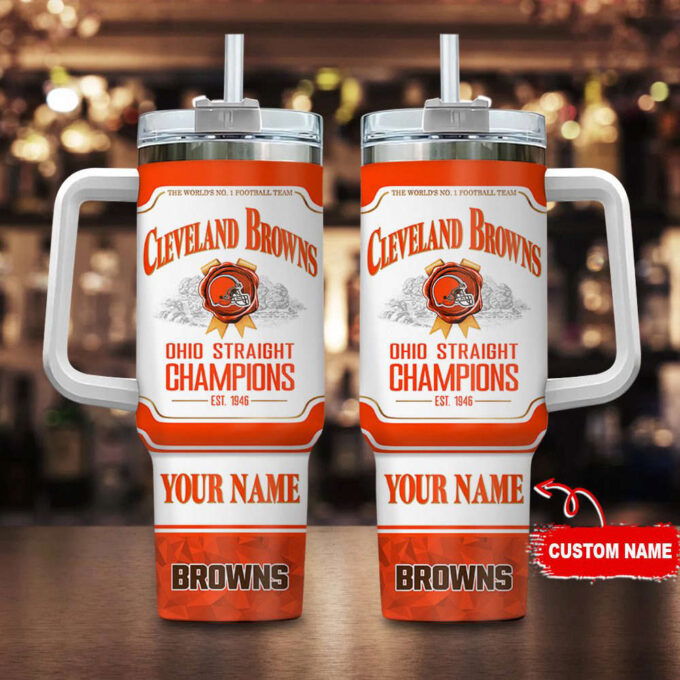 Cleveland Browns Personalized The World’s No 1 Football Team NFL Jim Beam 40oz Stanley Tumbler Gift for Fans