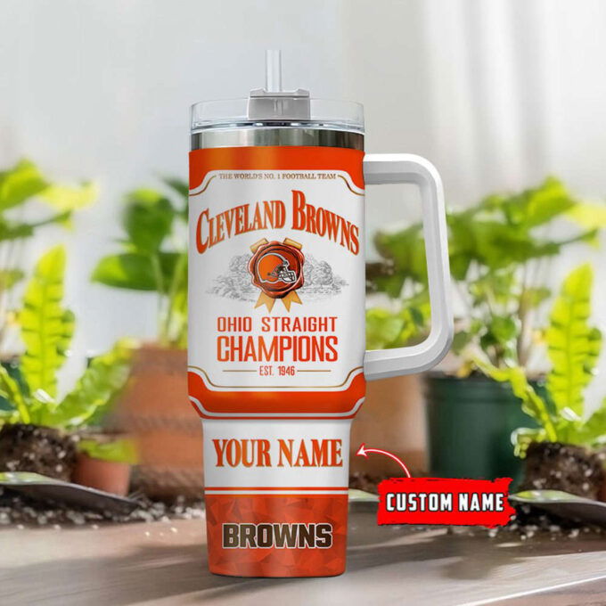 Cleveland Browns Personalized The World’s No 1 Football Team NFL Jim Beam 40oz Stanley Tumbler Gift for Fans