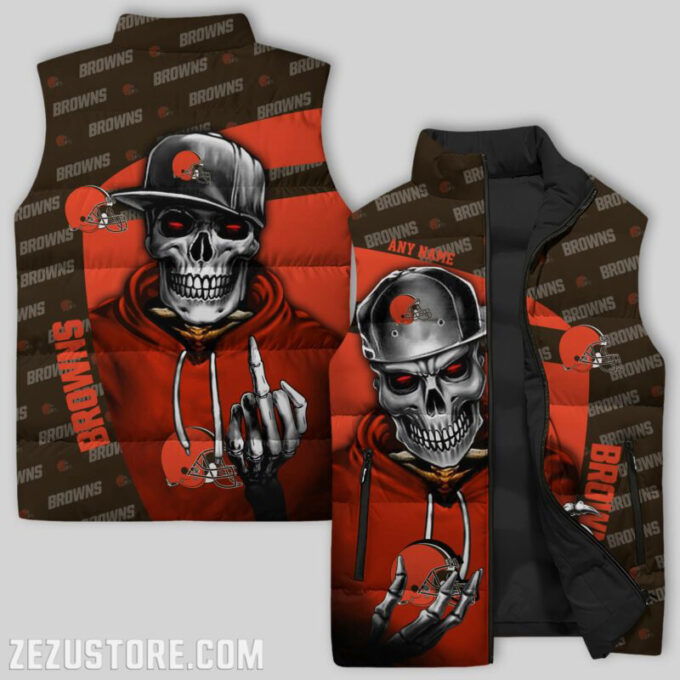 Cleveland Browns Sleeveless Puffer Jacket Custom For Fans Gifts