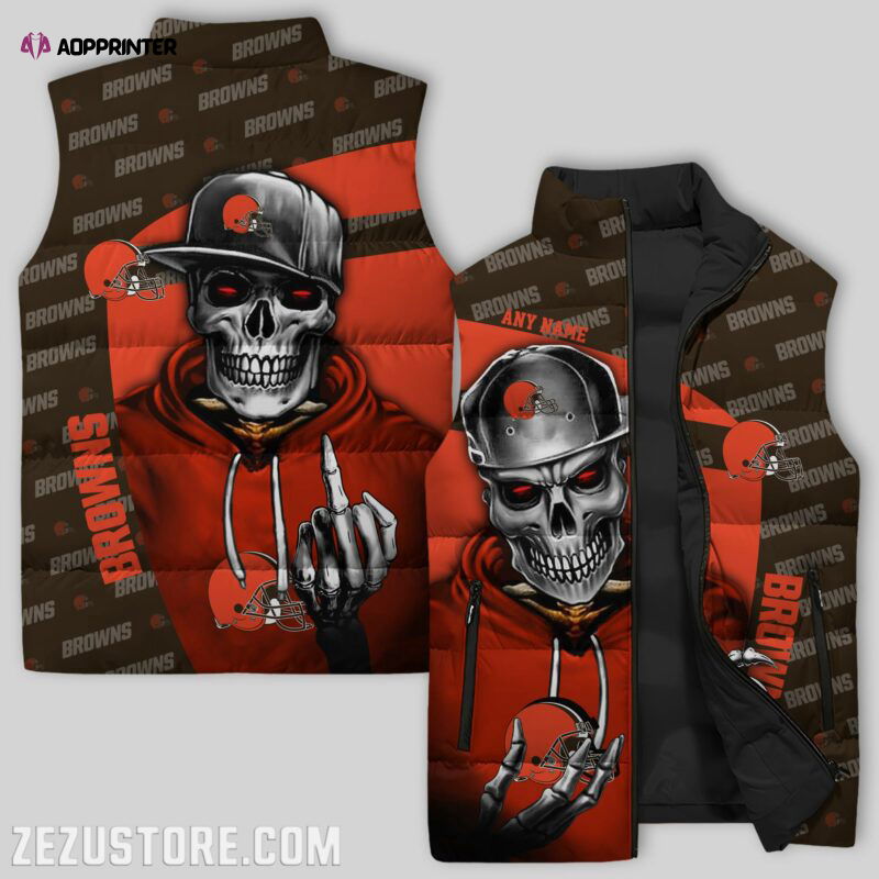 Cleveland Browns Sleeveless Puffer Jacket Custom For Fans Gifts Cleveland Browns Sleeveless Puffer Jacket Custom For Fans Gifts