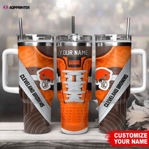 Cart 3 Cleveland Browns Sneaker NFL Personalized Stanley Tumbler 40Oz Gift for Fans