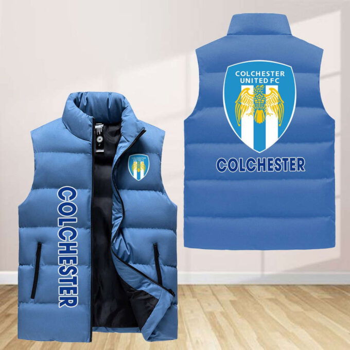Colchester United Sleeveless Puffer Jacket Custom For Fans Gifts