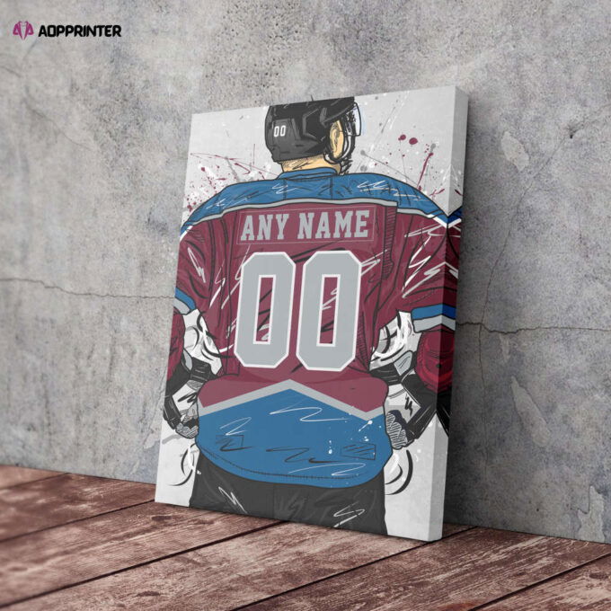 Colorado Avalanche Jersey NHL Personalized Jersey Custom Name and Number Canvas Wall Art Home Decor