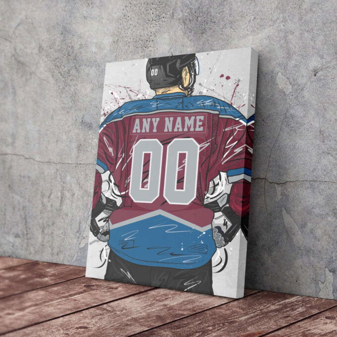 Colorado Avalanche Jersey NHL Personalized Jersey Custom Name and Number Canvas Wall Art Home Decor Framed Poster Man Cave Gift