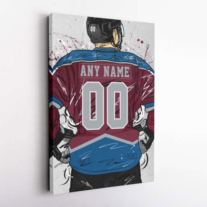 Colorado Avalanche Jersey NHL Personalized Jersey Custom Name and Number Canvas Wall Art Home Decor Framed Poster Man Cave Gift